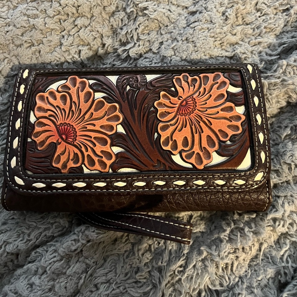Tooled leather wallet